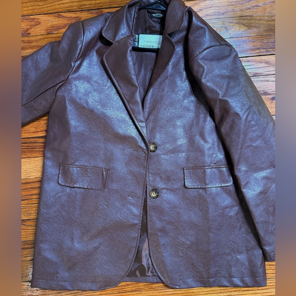 nasty gal chocolate blazer